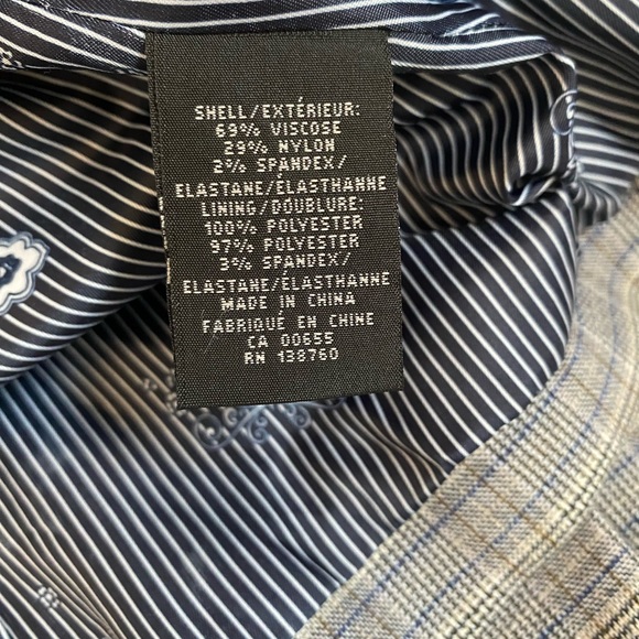 RW&CO Women's Single Breasted Fitted Tailored Blazer Grey Blue Plaid 14 Academia - Picture 11 of 16